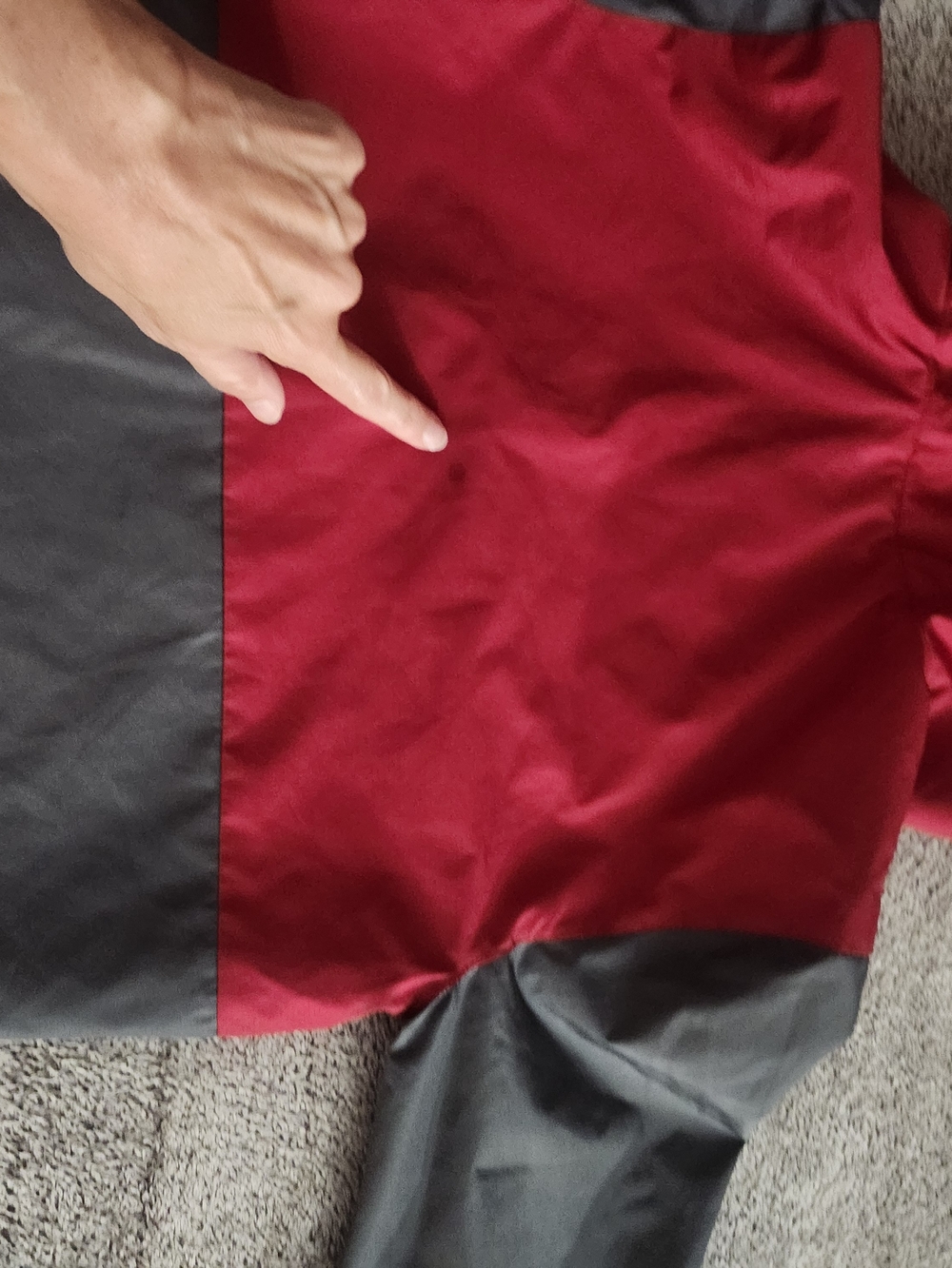 Eddie Bauer Kids' Youth Red and Gray Hooded Windbreaker Rain Jacket - Picture 6 of 6